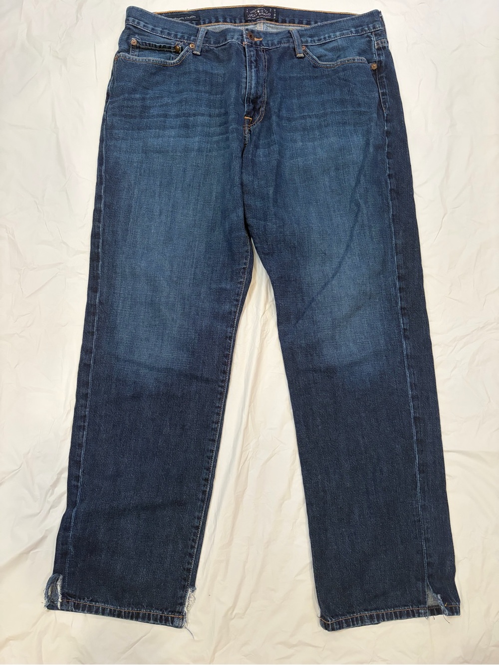 Lucky Brand Jeans Men's 38x32 Blue Dark Wash 221 Original Straight